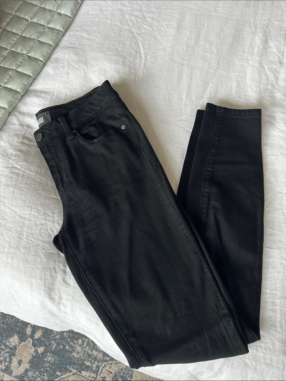 PAIGE Black Skinny High-Rise Jeans